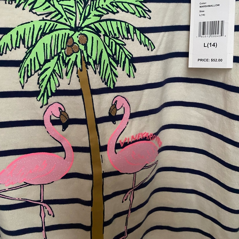 Vineyard vines long sleeve shirt with flamingos size L (14y)